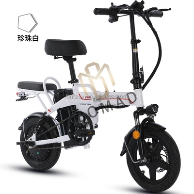 14 ιντσών παχύ ελαστικό αναδιπλούμενο Ebike Ηλεκτρικό Μίνι Mountain Bike ποδήλατο 350W 48V12AH με χάλυβα πλαίσιο εύκολο να διπλώσει και να αποθηκεύσει