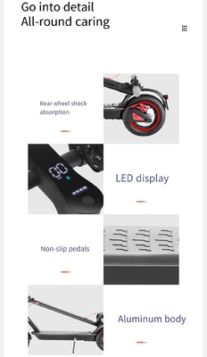 Δύο τροχιά σκούτερ 8,5 ίντσες M365 Ηλεκτρικό Slide 350W Ενήλικες αναδιπλούμενο Slide με και μέγιστη ταχύτητα 31-40km / h