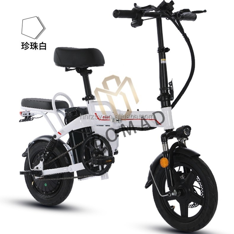 14 ιντσών παχύ ελαστικό αναδιπλούμενο Ebike Ηλεκτρικό Μίνι Mountain Bike ποδήλατο 350W 48V12AH με χάλυβα πλαίσιο εύκολο να διπλώσει και να αποθηκεύσει